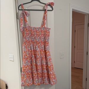 Floral Pink and Orange Woman’s Dress